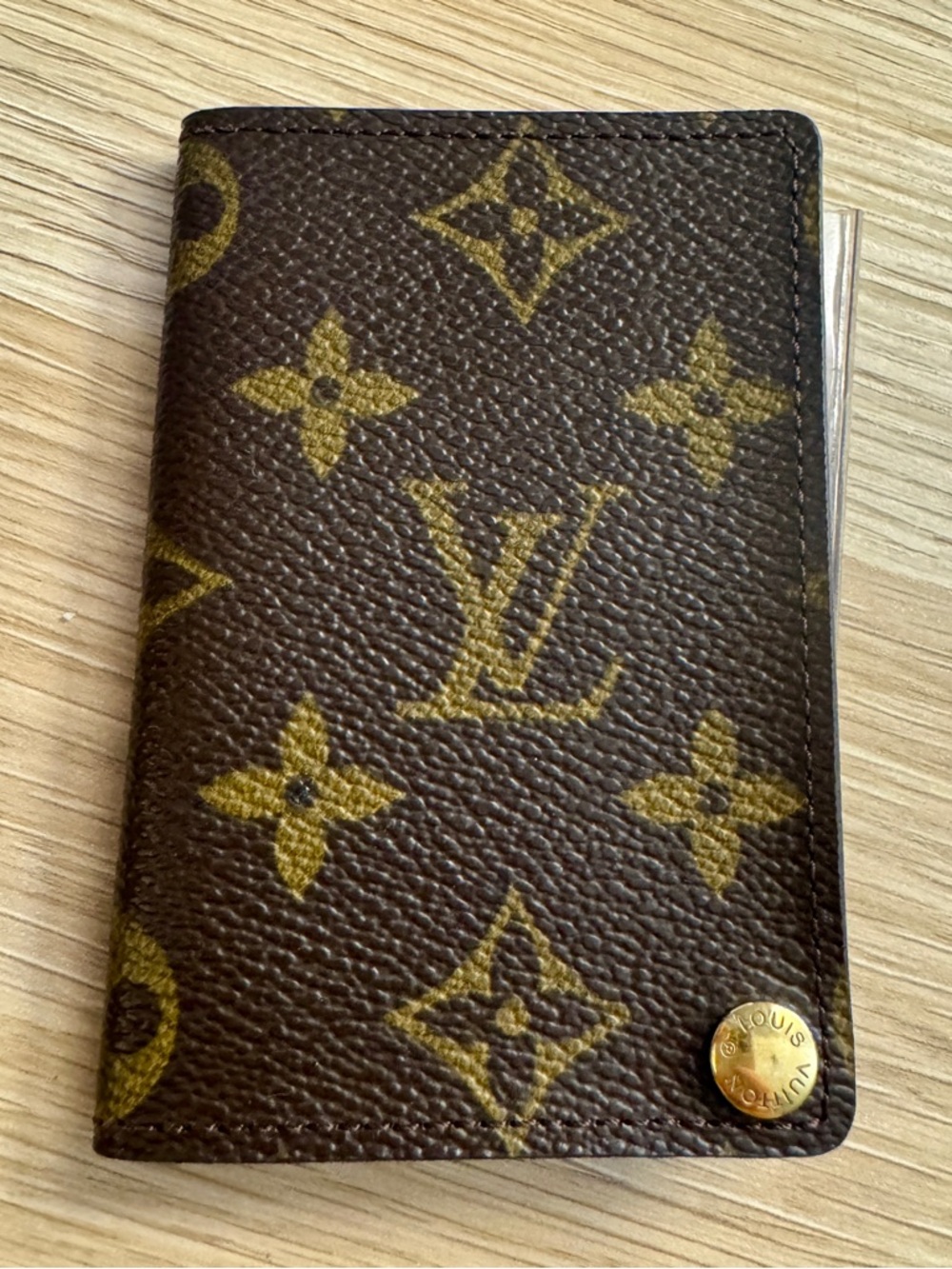 Louis Vuitton Monogram Card Holder Photo Sleeve Wallet Vintage Made in France - Picture 2 of 10
